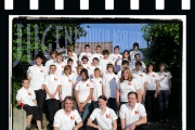 Das Orchester der JMRS am Schuljahr-Abschlusskonzert + Grillabend in Diegten am 18. Juni 2008, erstmals im neuen T-Shirt.  (Leitung: v.l.n.R. Thomas Heid, Julia Kaufmann, Adriano De Iorio)