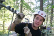 Simon hier auf dem Probeparcours, da sind allen noch in Bodenn�he.