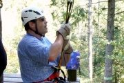 Gedenkminute vor dem Freefall (es ging 10m senkrecht nach unten), Preesi Fritz