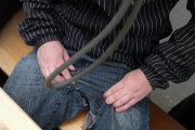 ... Michel "k�sste" die Felswand just bei der Talstation, das Resultat ...