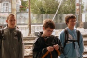 Warten auf den Zug: Raphael, Marco, Lukas
