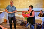 Auch von Christian Berger, dem Vertreter der Regionalen Musikschuke Sissach im Vorstand der JMRS, gibt es ein paar Worte zum Abschied und sch�ne Bl�emli